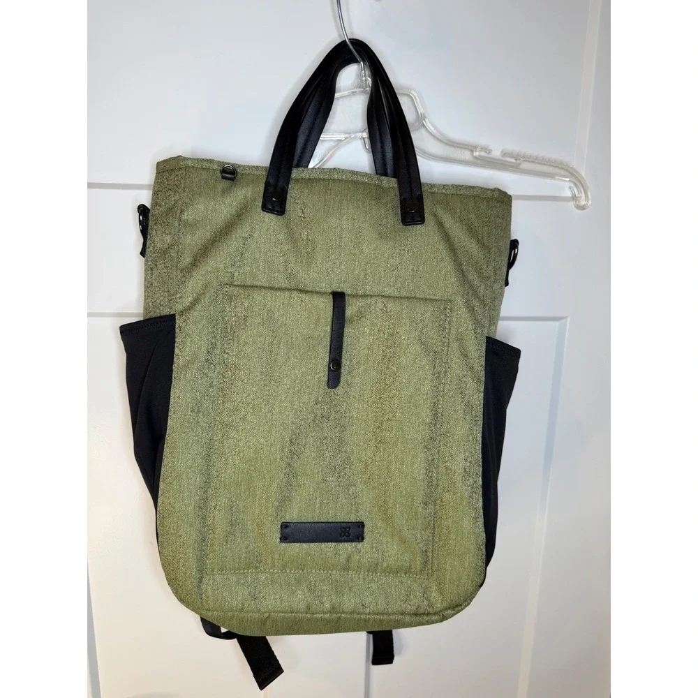 Sherpani Camden Convertible Backpack Tote Bag Olive Green Melange Missing Strap